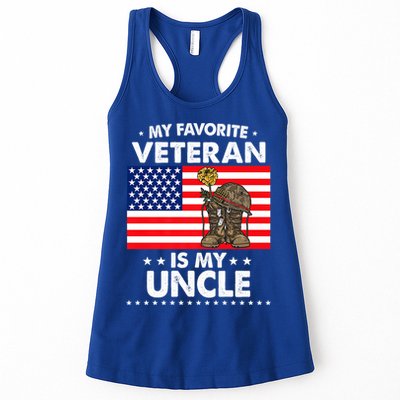 My Favorite Veteran Is My Uncle Proud Uncle Veterans Day Funny Gift Womens Tank Top