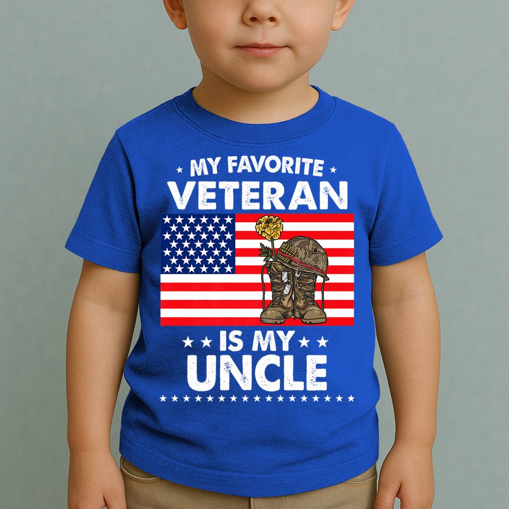 My Favorite Veteran Is My Uncle Proud Uncle Veterans Day Funny Gift Toddler T-Shirt