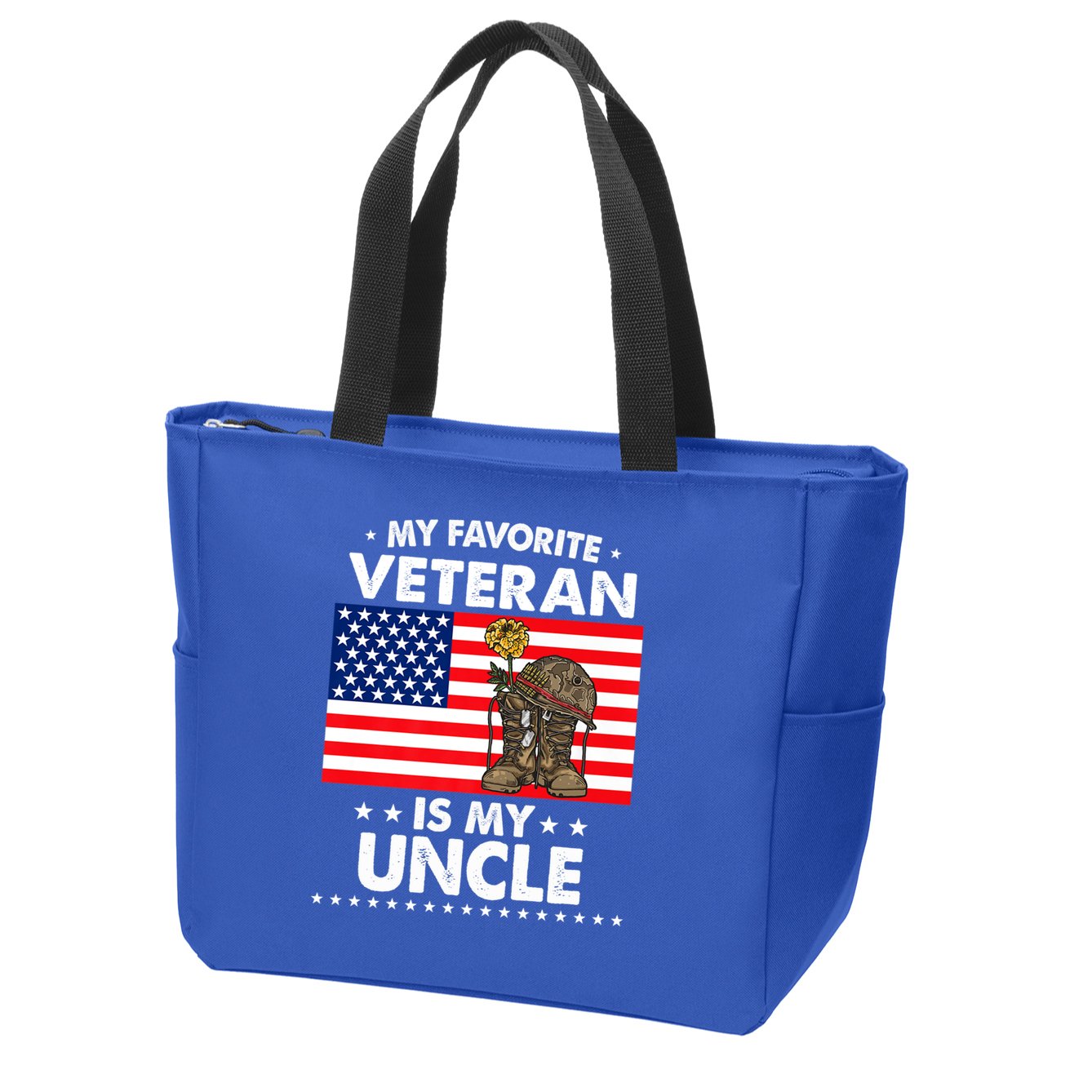My Favorite Veteran Is My Uncle Proud Uncle Veterans Day Funny Gift Zip Tote Bag