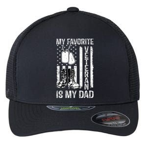 my favorite veteran is my dad army military veterans day Flexfit Unipanel Trucker Cap