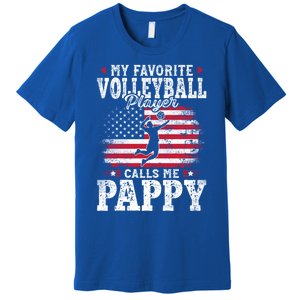 My Favorite Volleyball Player Calls Me Pappy Fathers Day Gift Premium T-Shirt