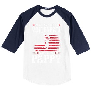 My Favorite Volleyball Player Calls Me Pappy Fathers Day Gift Baseball Sleeve Shirt