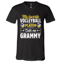 My Favorite Volleyball Player Calls Me Grammy Mother's Day V-Neck T-Shirt