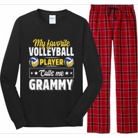 My Favorite Volleyball Player Calls Me Grammy Mother's Day Long Sleeve Pajama Set