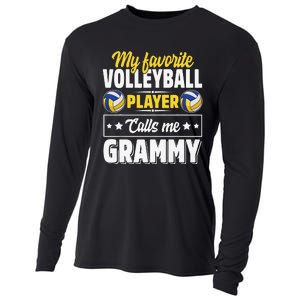 My Favorite Volleyball Player Calls Me Grammy Mother's Day Cooling Performance Long Sleeve Crew