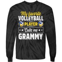 My Favorite Volleyball Player Calls Me Grammy Mother's Day Tie-Dye Long Sleeve Shirt