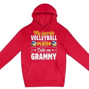 My Favorite Volleyball Player Calls Me Grammy Mother's Day Premium Pullover Hoodie