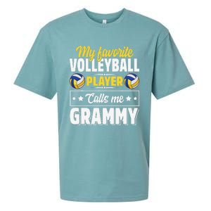 My Favorite Volleyball Player Calls Me Grammy Mother's Day Sueded Cloud Jersey T-Shirt