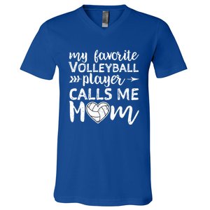 My Favorite Volleyball Player Calls Me Mom Gift V-Neck T-Shirt