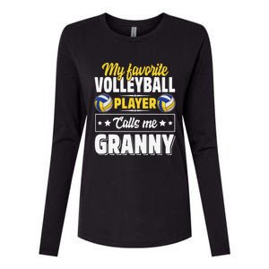 My Favorite Volleyball Player Calls Me Granny Mother's Day Womens Cotton Relaxed Long Sleeve T-Shirt