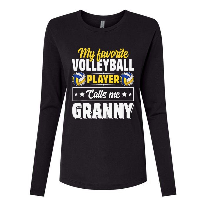 My Favorite Volleyball Player Calls Me Granny Mother's Day Womens Cotton Relaxed Long Sleeve T-Shirt