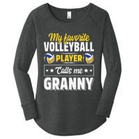 My Favorite Volleyball Player Calls Me Granny Mother's Day Women's Perfect Tri Tunic Long Sleeve Shirt