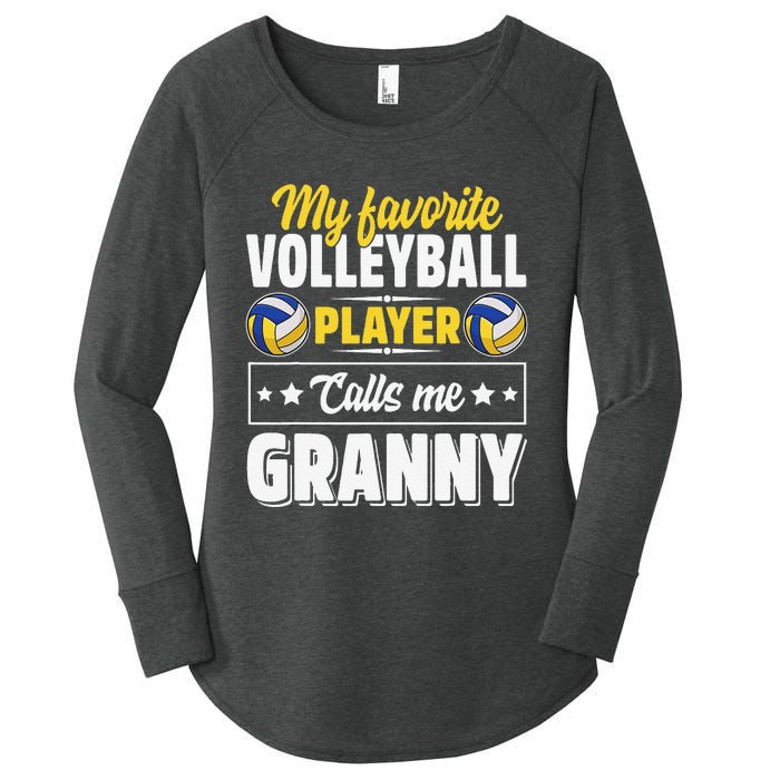 My Favorite Volleyball Player Calls Me Granny Mother's Day Women's Perfect Tri Tunic Long Sleeve Shirt