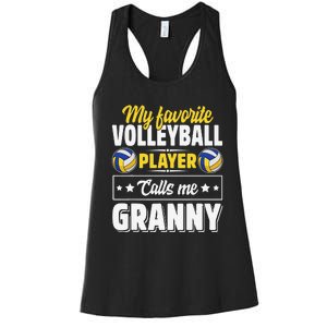 My Favorite Volleyball Player Calls Me Granny Mother's Day Women's Racerback Tank