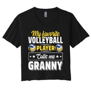 My Favorite Volleyball Player Calls Me Granny Mother's Day Women's Crop Top Tee