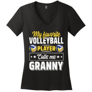 My Favorite Volleyball Player Calls Me Granny Mother's Day Women's V-Neck T-Shirt