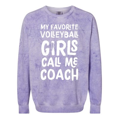 My Favorite Volleyball Girl Call Me Coach Funny Colorblast Crewneck Sweatshirt