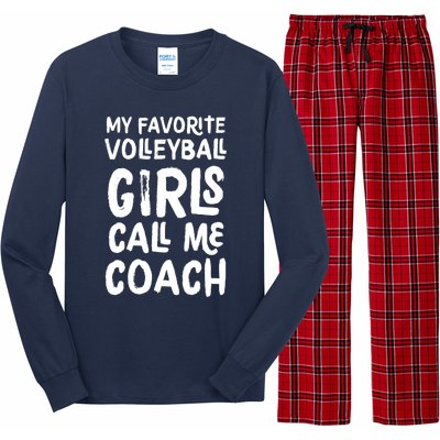 My Favorite Volleyball Girl Call Me Coach Funny Long Sleeve Pajama Set