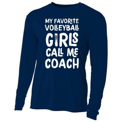 My Favorite Volleyball Girl Call Me Coach Funny Cooling Performance Long Sleeve Crew