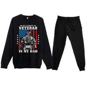 My Favorite Veteran Is My Dad Veterans Day Memorial Day Premium Crewneck Sweatsuit Set