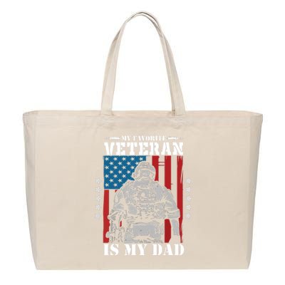 My Favorite Veteran Is My Dad Veterans Day Memorial Day Cotton Canvas Jumbo Tote