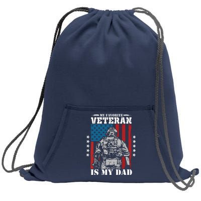 My Favorite Veteran Is My Dad Veterans Day Memorial Day Sweatshirt Cinch Pack Bag