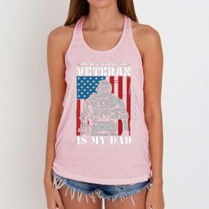 My Favorite Veteran Is My Dad Veterans Day Memorial Day Women's Knotted Racerback Tank