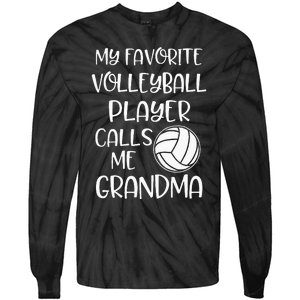 My Favorite Volleyball Player Calls Me Grandma Tie-Dye Long Sleeve Shirt