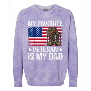 My Favorite Veteran Is My Dad Army Military Veterans Day Colorblast Crewneck Sweatshirt