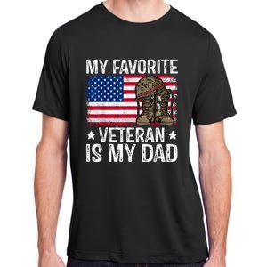 My Favorite Veteran Is My Dad Army Military Veterans Day Adult ChromaSoft Performance T-Shirt