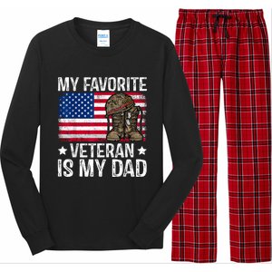 My Favorite Veteran Is My Dad Army Military Veterans Day Long Sleeve Pajama Set