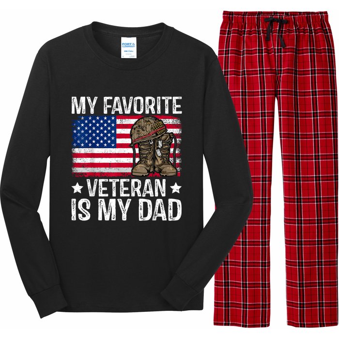 My Favorite Veteran Is My Dad Army Military Veterans Day Long Sleeve Pajama Set