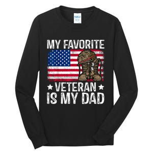 My Favorite Veteran Is My Dad Army Military Veterans Day Tall Long Sleeve T-Shirt