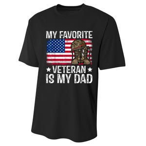 My Favorite Veteran Is My Dad Army Military Veterans Day Performance Sprint T-Shirt