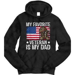 My Favorite Veteran Is My Dad Army Military Veterans Day Tie Dye Hoodie