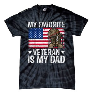 My Favorite Veteran Is My Dad Army Military Veterans Day Tie-Dye T-Shirt