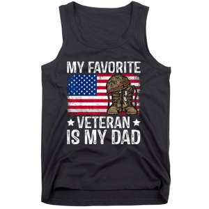 My Favorite Veteran Is My Dad Army Military Veterans Day Tank Top