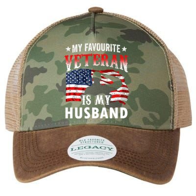 My Favorite Veteran Is My Husband Veteran's Day Veterans Gift Legacy Tie Dye Trucker Hat