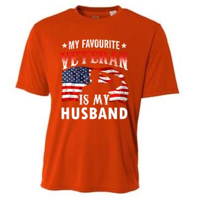 My Favorite Veteran Is My Husband Veteran's Day Veterans Gift Cooling Performance Crew T-Shirt