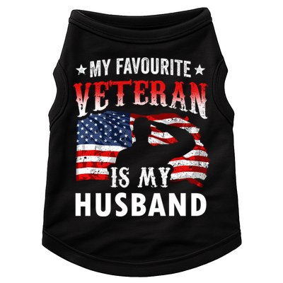 My Favorite Veteran Is My Husband Veteran's Day Veterans Gift Doggie Tank
