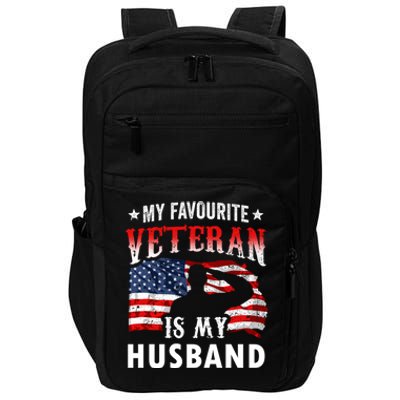 My Favorite Veteran Is My Husband Veteran's Day Veterans Gift Impact Tech Backpack