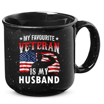 My Favorite Veteran Is My Husband Veteran's Day Veterans Gift 15oz Campfire Ceramic Mug