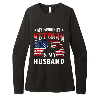 My Favorite Veteran Is My Husband Veteran's Day Veterans Gift Womens CVC Long Sleeve Shirt