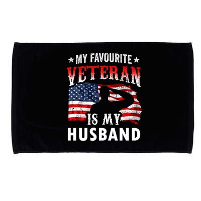 My Favorite Veteran Is My Husband Veteran's Day Veterans Gift Microfiber Hand Towel