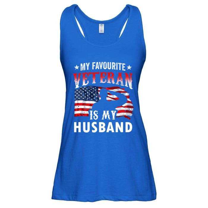 My Favorite Veteran Is My Husband Veteran's Day Veterans Gift Ladies Essential Flowy Tank