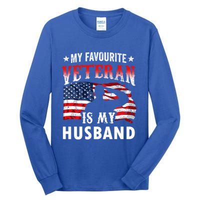 My Favorite Veteran Is My Husband Veteran's Day Veterans Gift Tall Long Sleeve T-Shirt