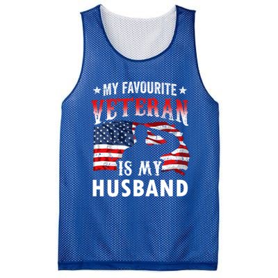 My Favorite Veteran Is My Husband Veteran's Day Veterans Gift Mesh Reversible Basketball Jersey Tank