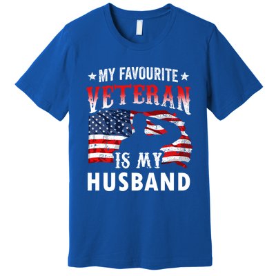 My Favorite Veteran Is My Husband Veteran's Day Veterans Gift Premium T-Shirt