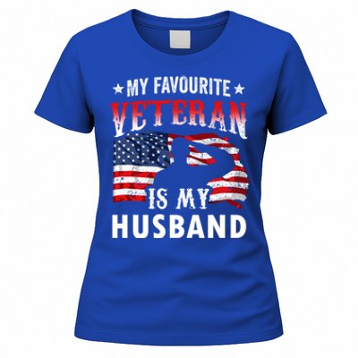 My Favorite Veteran Is My Husband Veteran's Day Veterans Gift Women's T-Shirt