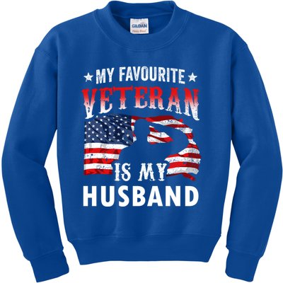 My Favorite Veteran Is My Husband Veteran's Day Veterans Gift Kids Sweatshirt